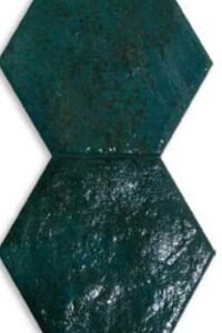 Carrelage hexagonal zellige Bali Vert brillant 22,5x25,9 cm