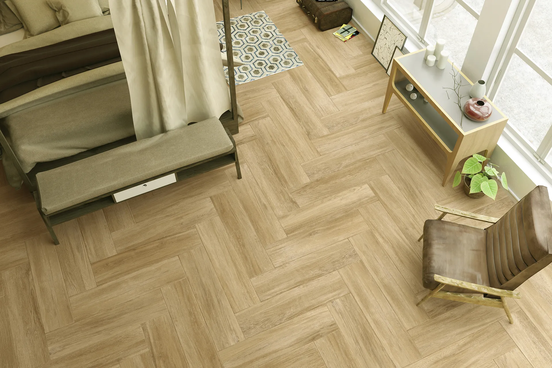Carrelage effet bois Wild Miel 22,5x90