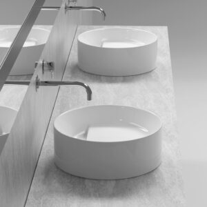Vasque à poser Rubicer RS1357 – Ø42x15cm – Blanc – Brillant