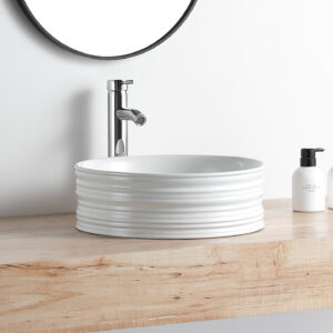 Vasque à poser Rubicer RS1459BRM – Ø 40x13.5 cm – Blanc – Mat