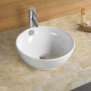 Vasque à poser Rubicer RS301 – Ø 40x17 cm – Blanc – Brillant