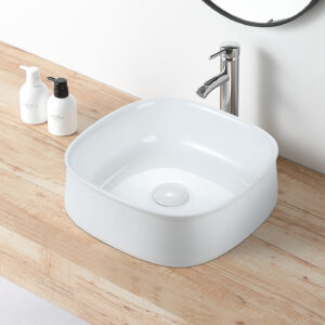 Vasque à poser Rubicer RS6604BR – 36x36x13 cm – Blanc – Brillant
