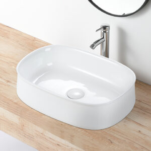 Vasque à poser Rubicer RS6605BR – 46x33x13 cm – Blanc – Brillant