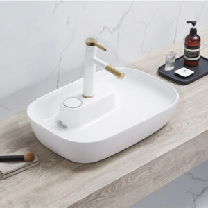 Vasque à poser Rubicer RS78104Y – Ø 60x40.5x12 cm – Blanc – Brillant