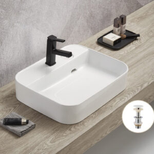 Vasque à poser Rubicer RS78574 – 55x45x12 cm – Blanc – Brillant