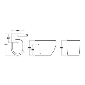 Bidet au sol Fly – 55x36.5x40cm – Blanc