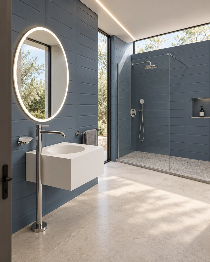 Bleu profond contemporain — inspiration IA BreizhCeramik