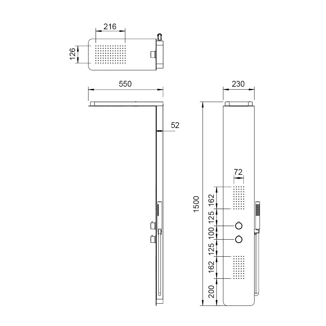 Colonne d'hydromassage noire — RUBICER – Image 2