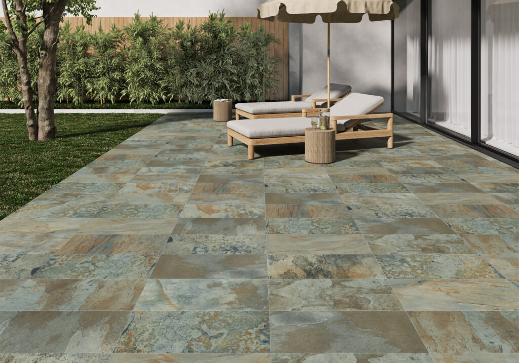 Ambiance de la collection Gravity — grès cérame Villa Ceramica