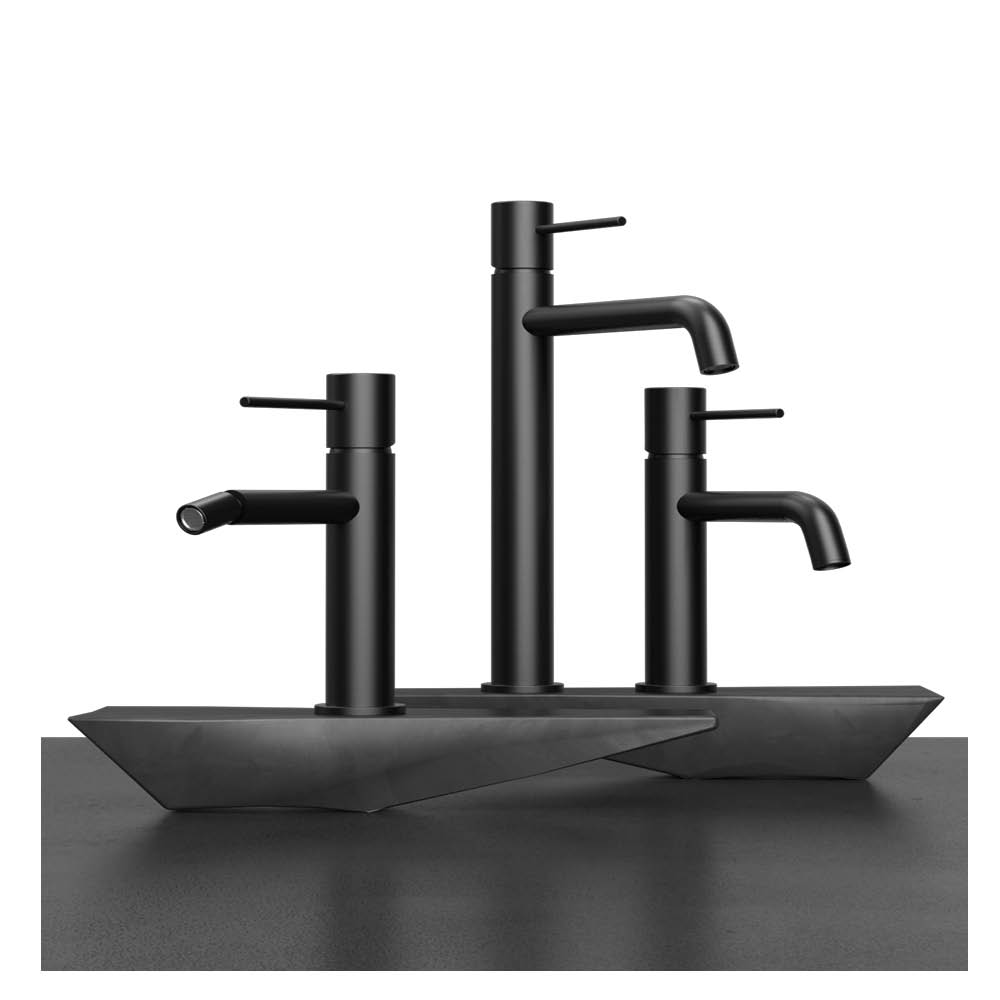 Mitigeur monocommande pour lavabo haut Smooth, noir mat — RUBICER