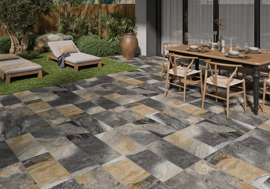 Ambiance de la collection Purestone — grès cérame Villa Ceramica