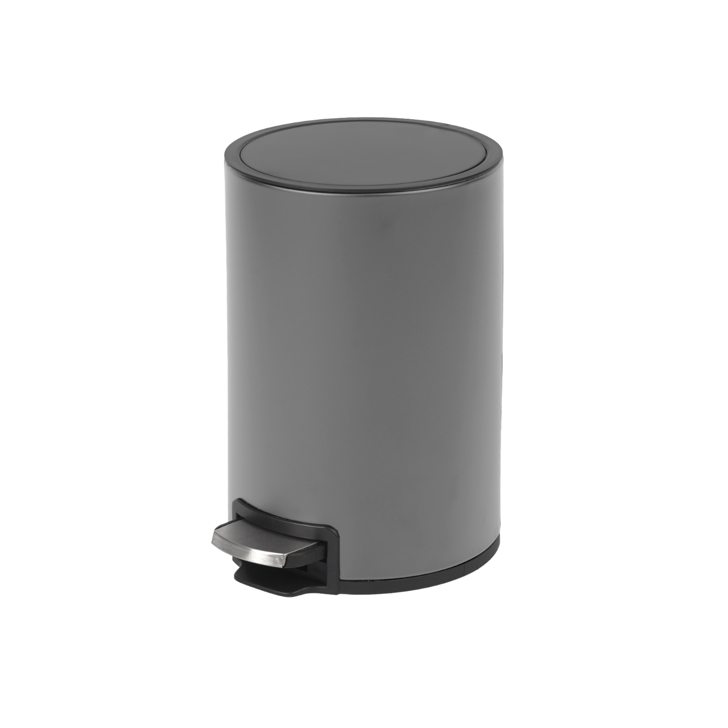 Poubelle de salle de bains 5 L à pédale, gun metal — Rubicer