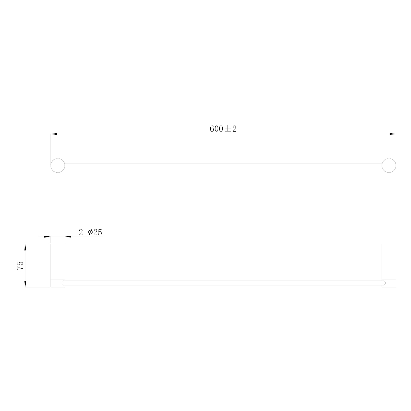 Porte-serviettes bidet 60 cm, blanc mat lisse — RUBICER – Image 2