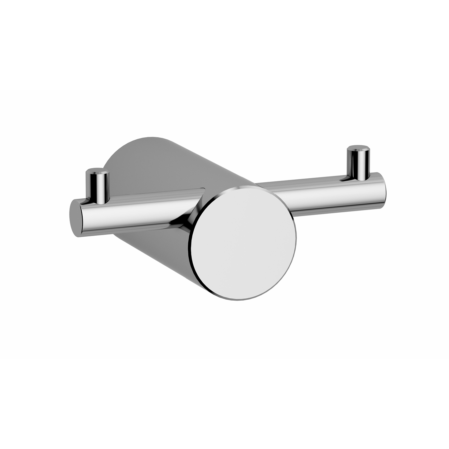 Porte-manteau double chromé lisse — RUBICER