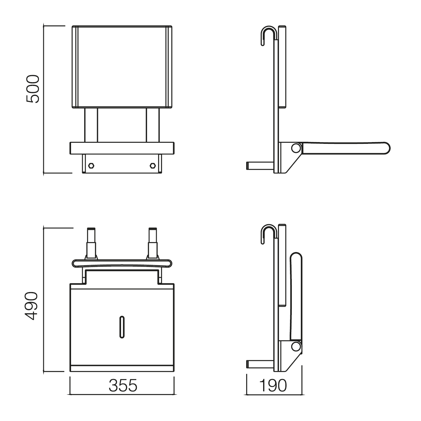 Banc/siège en acier inoxydable SUS305 avec dossier inclinable. — RUBICER – Image 3