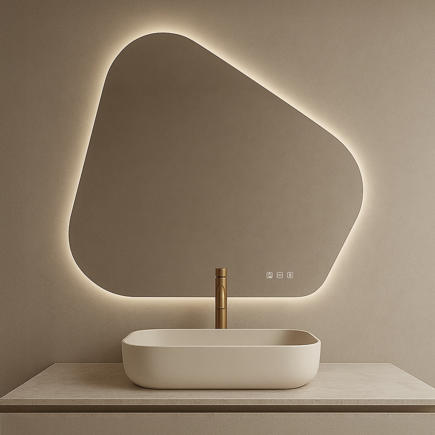 Miroir LED horizontal Accent 80x90 — RUBICER