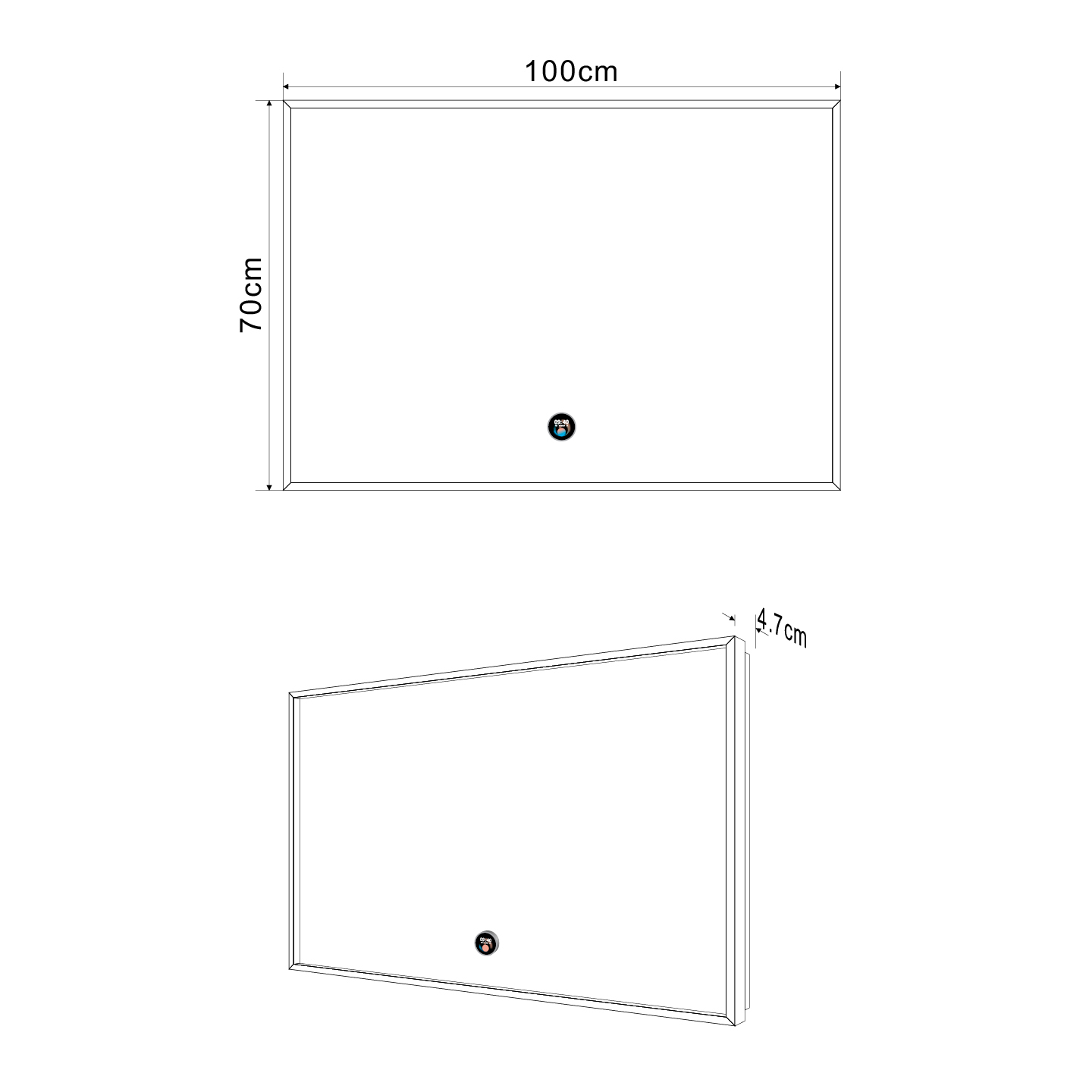 Miroir Aura 100x70cm LED — RUBICER – Image 2