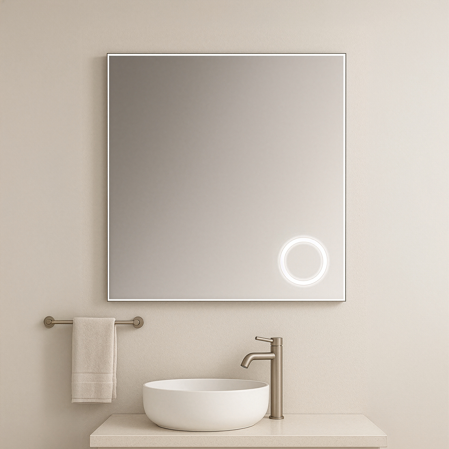Miroir d'image LED 80x80cm — RUBICER