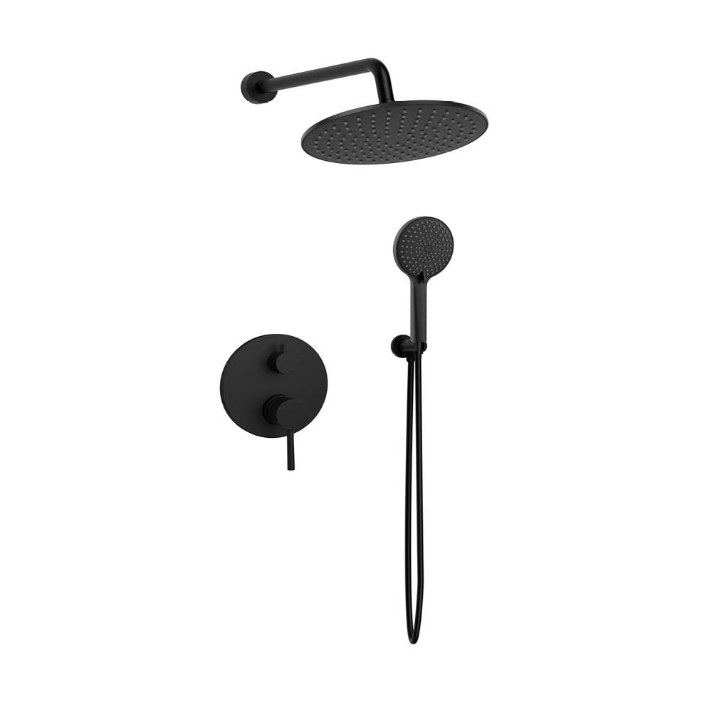 Monoc. Douche encastrée lisse noir mat — RUBICER