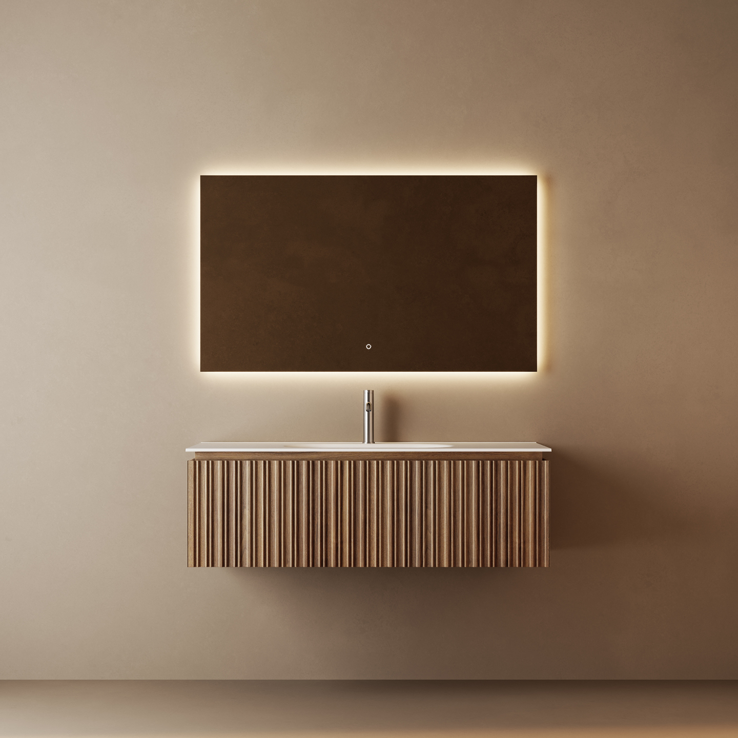 Meuble mural Stria 120 cm en noyer — RUBICER
