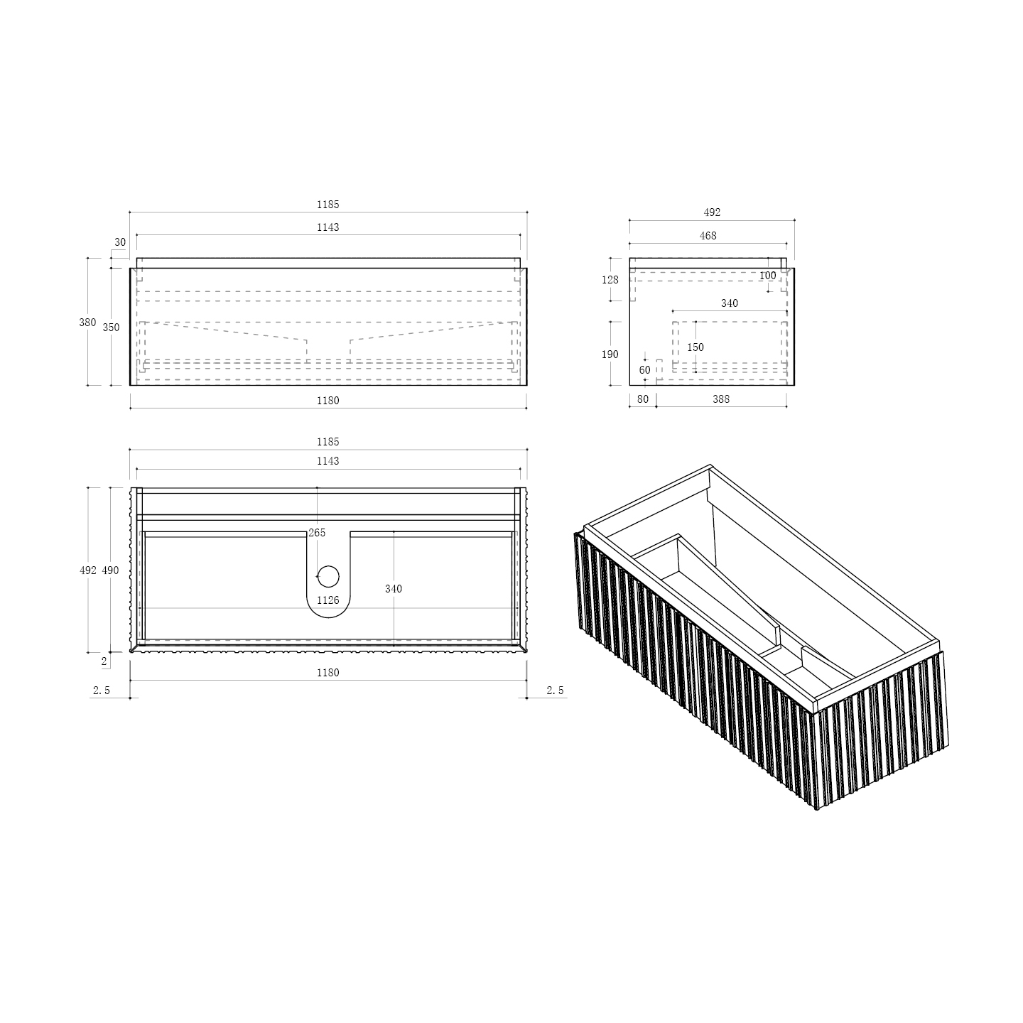Armoire murale Stria en chêne de 120 cm — RUBICER – Image 3