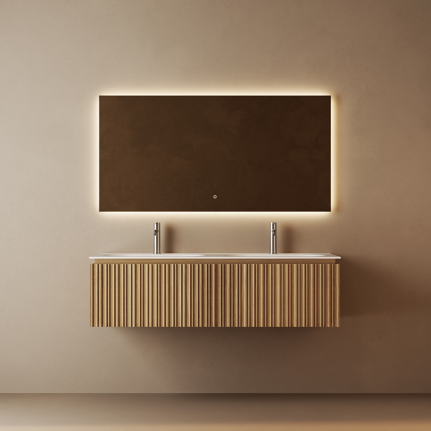 Armoire murale Stria en chêne de 140 cm — RUBICER