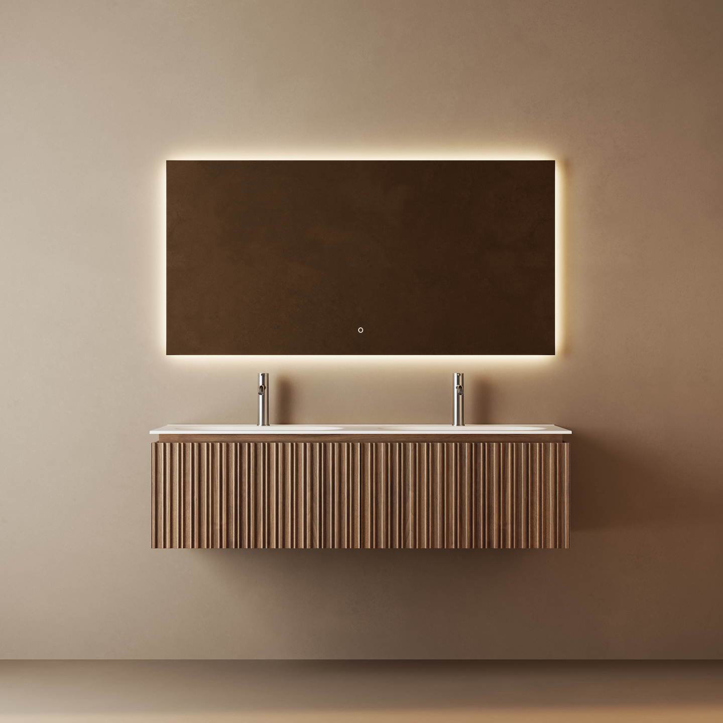 Meuble mural Stria 140 cm en noyer — RUBICER