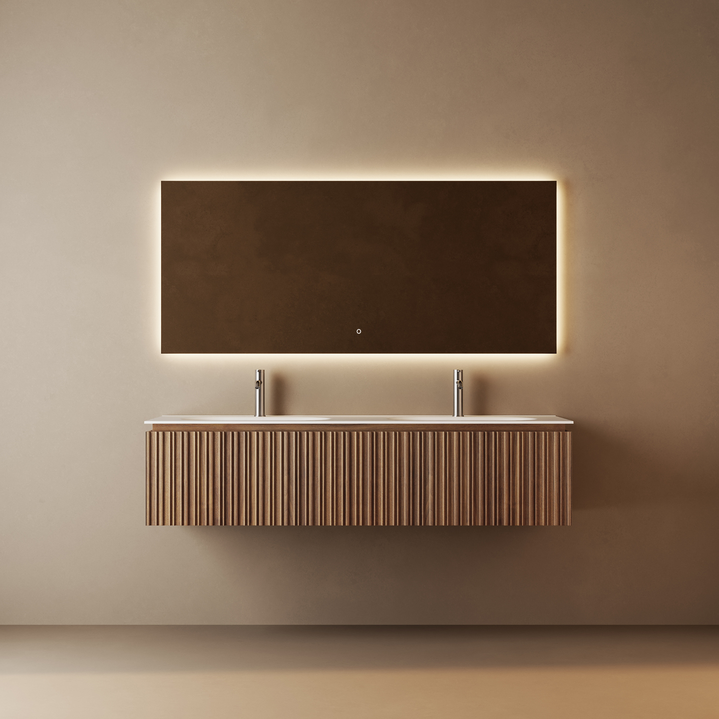 Meuble mural Stria 160 cm en noyer — RUBICER