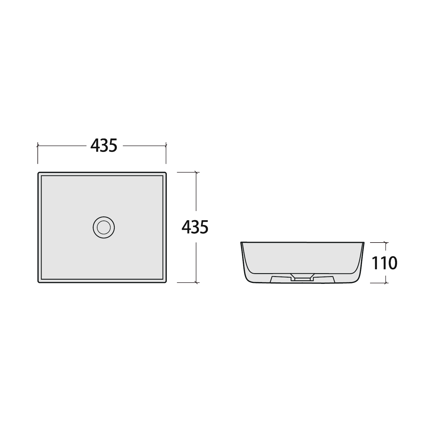 Lavabo de comptoir blanc brillant — Réf. RS1468BRCB · Rubicer – Image 2