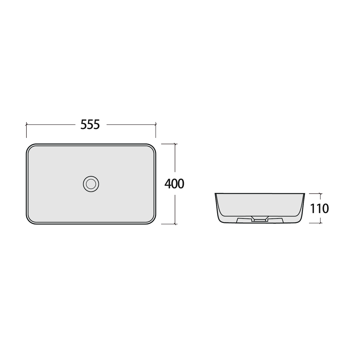 Lavabo de comptoir blanc brillant — Réf. RS1469BRCB · Rubicer – Image 2