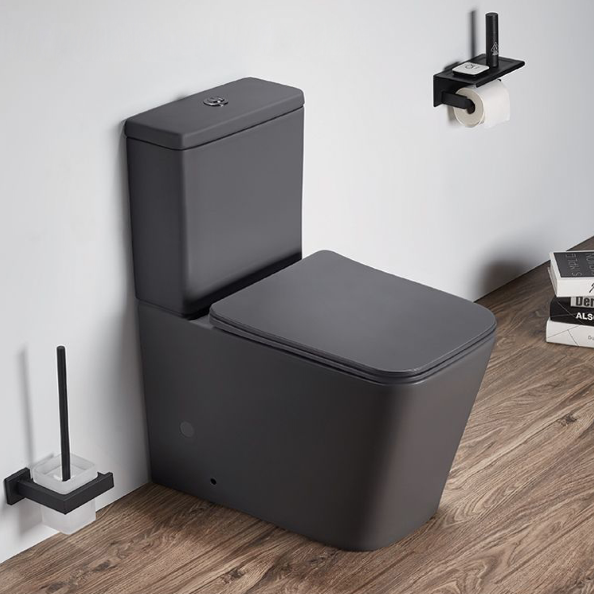 Pack WC complet BTW Elegant Gris foncé mat — RUBICER