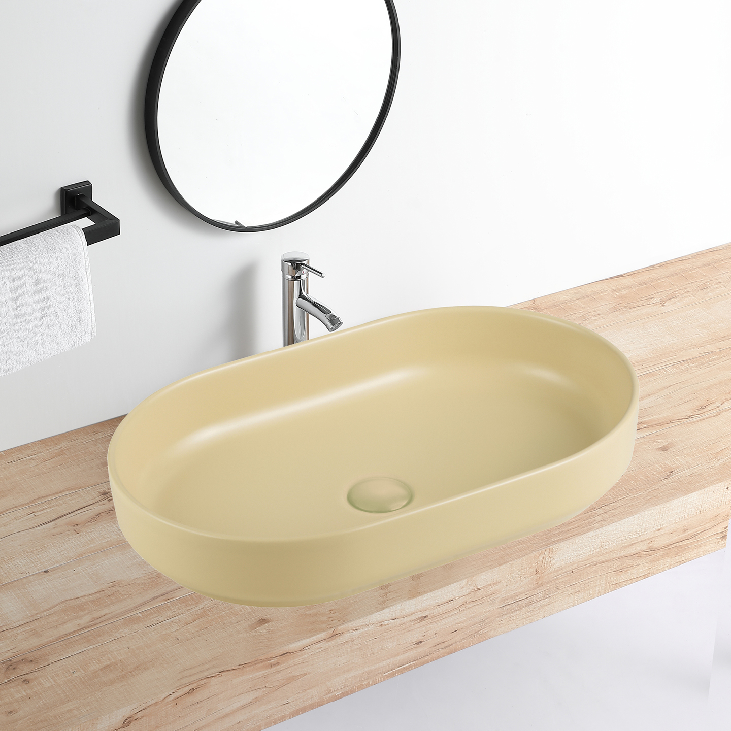 Lavabo ovale cappuccino mat — RUBICER
