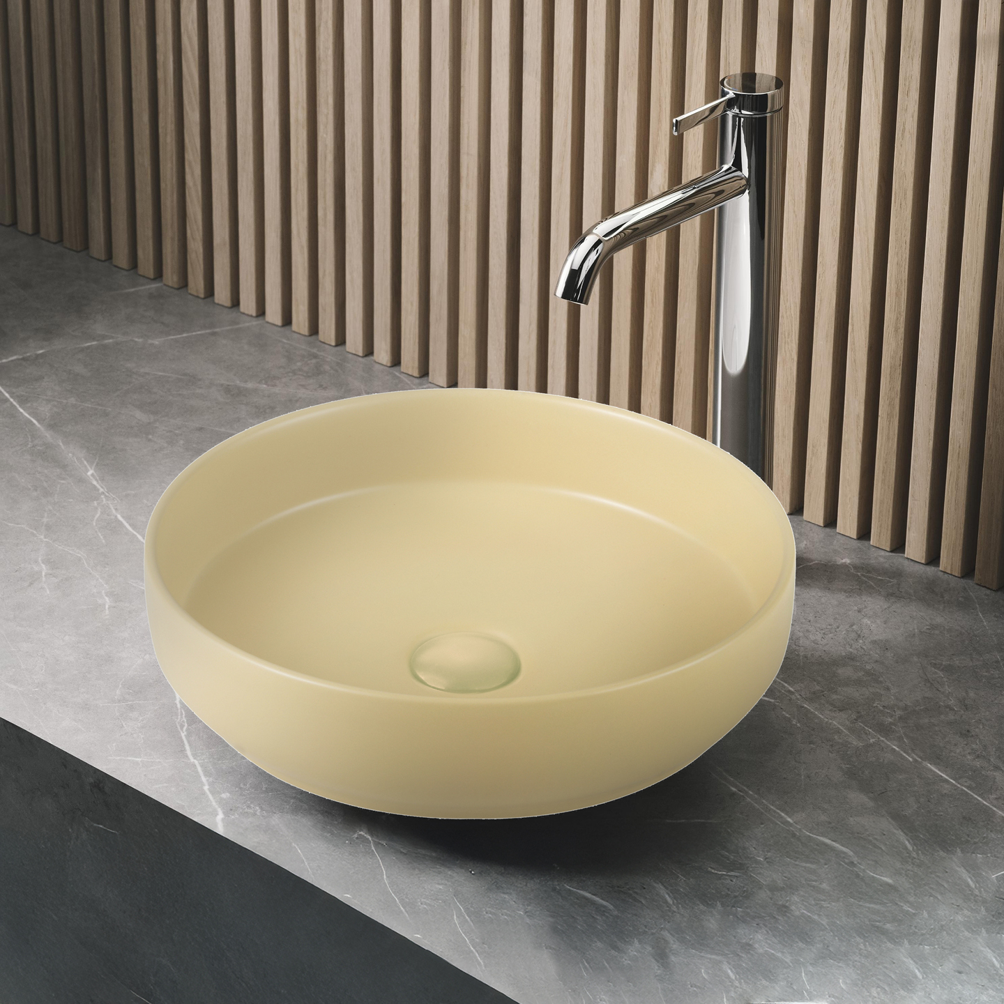 Lavabo rond Cappuccino Mate — RUBICER