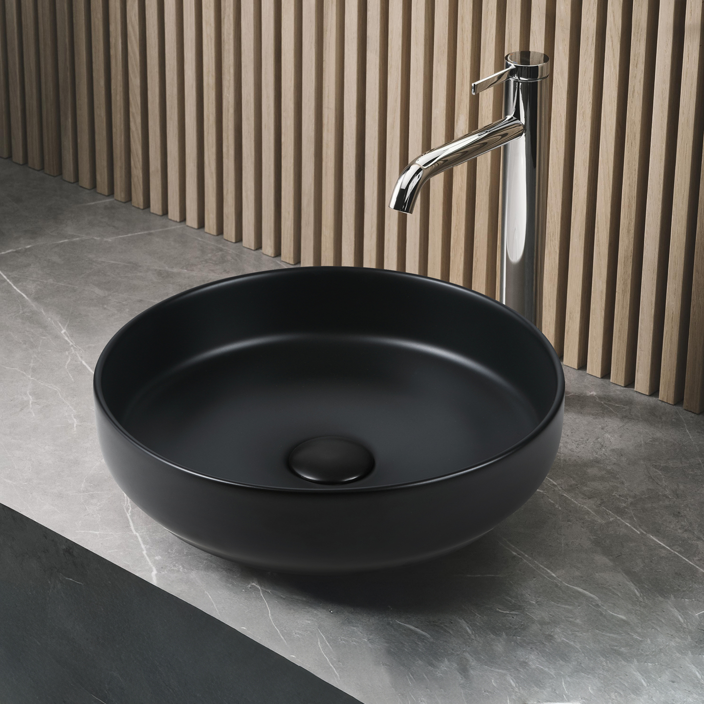 Lavabo rond noir mat — RUBICER