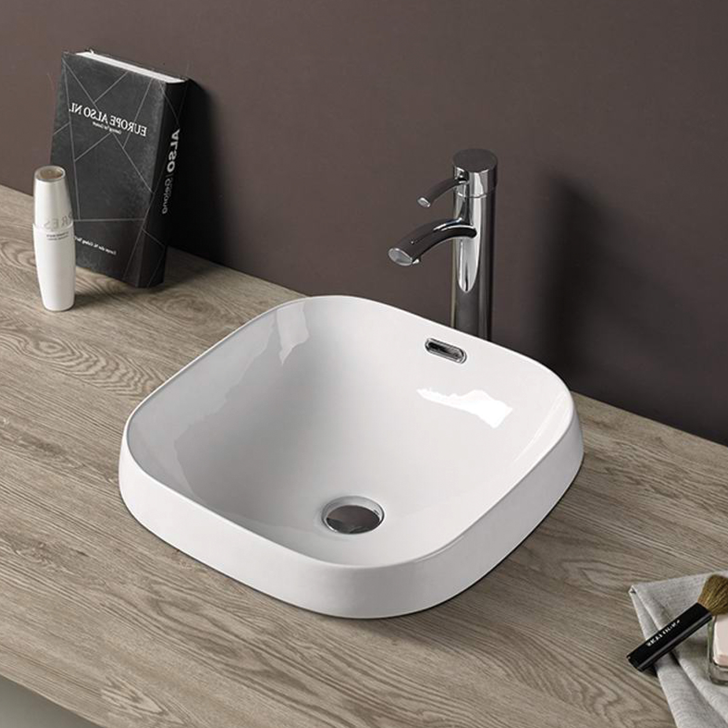 Lavabo de comptoir blanc brillant — Réf. RS78210B · Rubicer