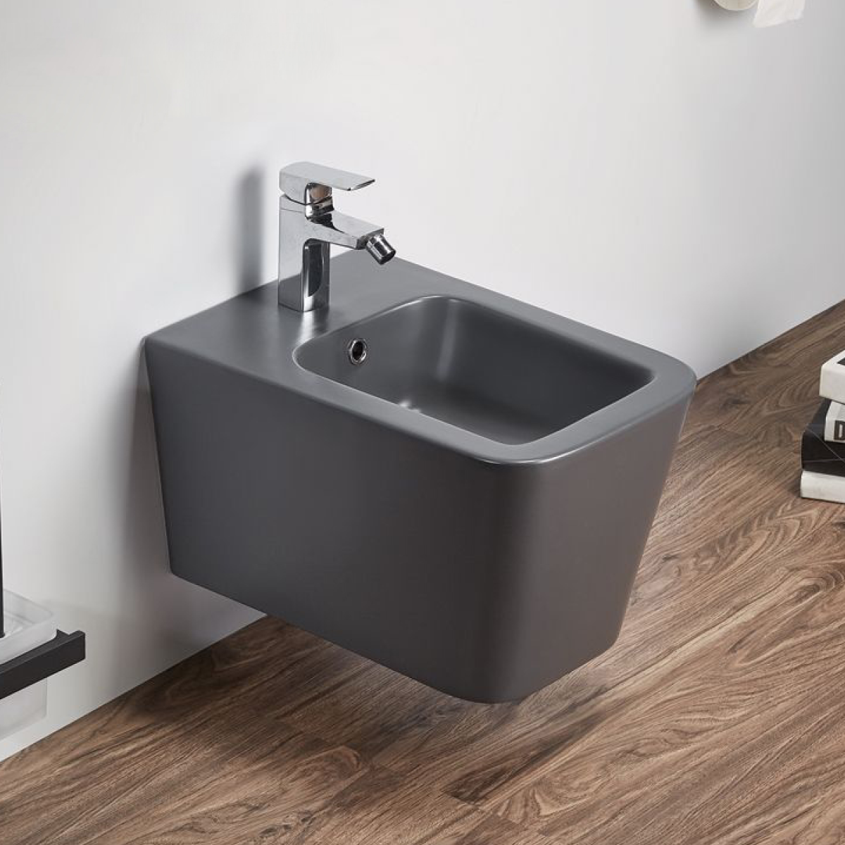 Bidet suspendu élégant gris foncé mat — RUBICER