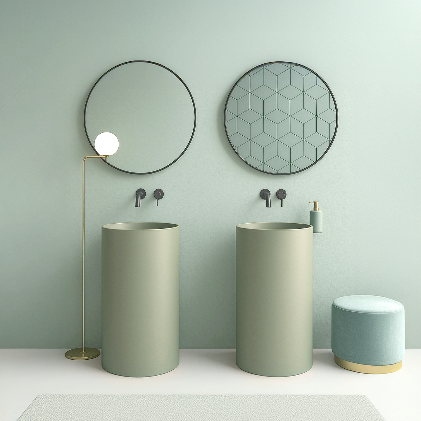 Lavabo sur pied Uno Sage — RUBICER
