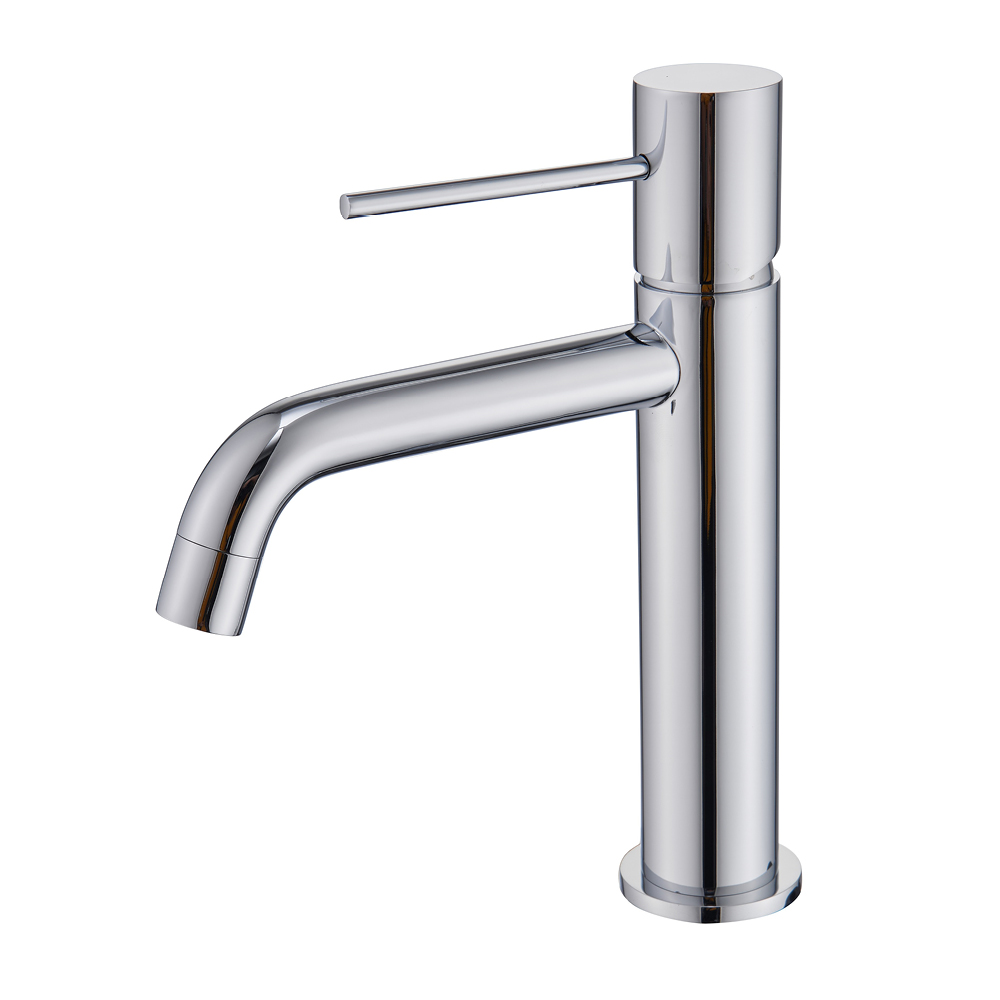 Mitigeur monocommande de lavabo lisse en chrome — RUBICER
