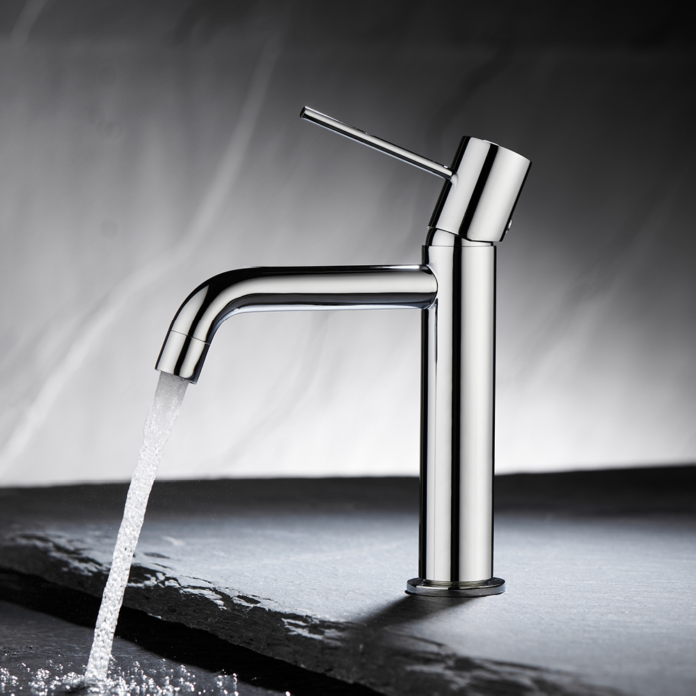 Mitigeur monocommande de lavabo lisse en chrome — RUBICER – Image 2