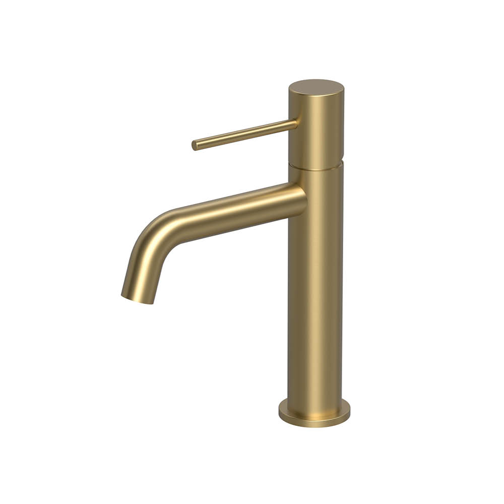 Lavabo lisse à levier unique en or brossé — RUBICER