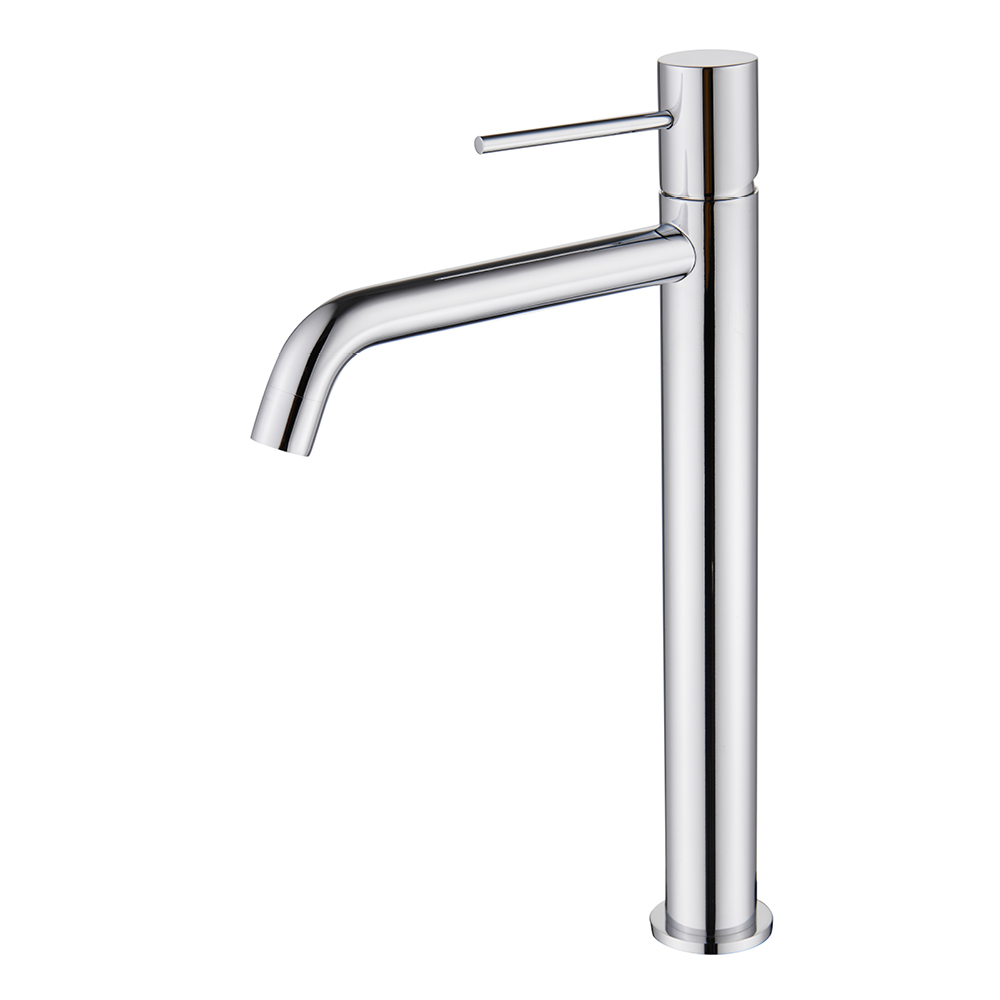 Lavabo haut chromé lisse à levier unique — RUBICER