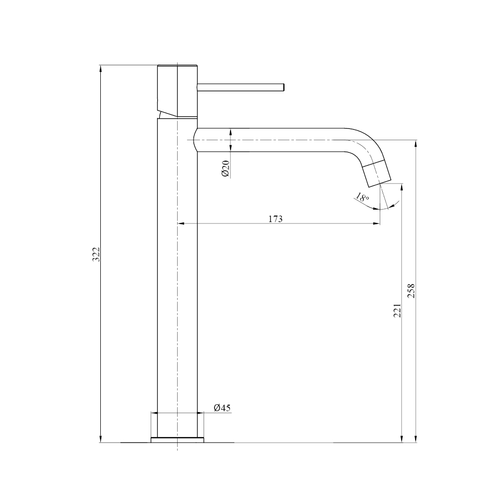 Mitigeur monocommande pour lavabo haut Smooth, noir mat — RUBICER – Image 3