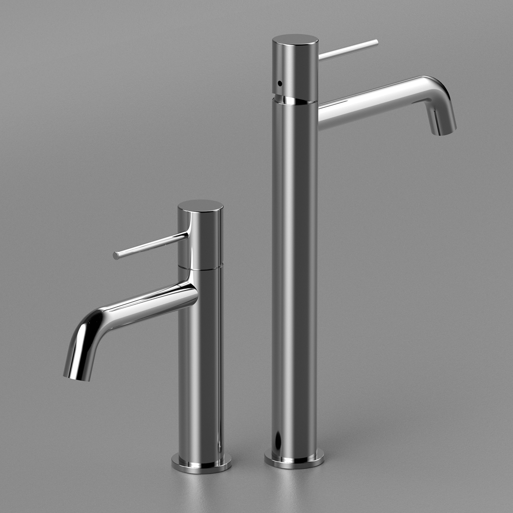 Lavabo haut chromé lisse à levier unique — RUBICER — visuel 2