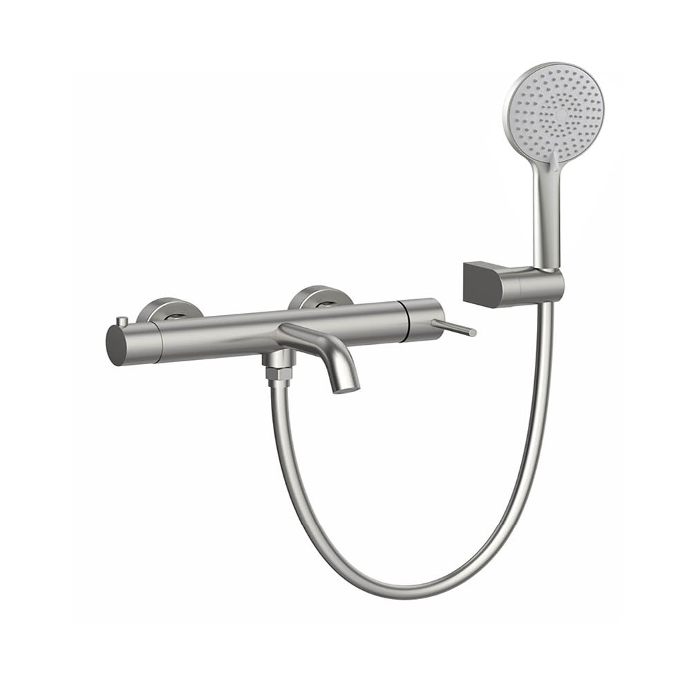 Mitigeur monocommande de bain lisse en nickel brossé — RUBICER
