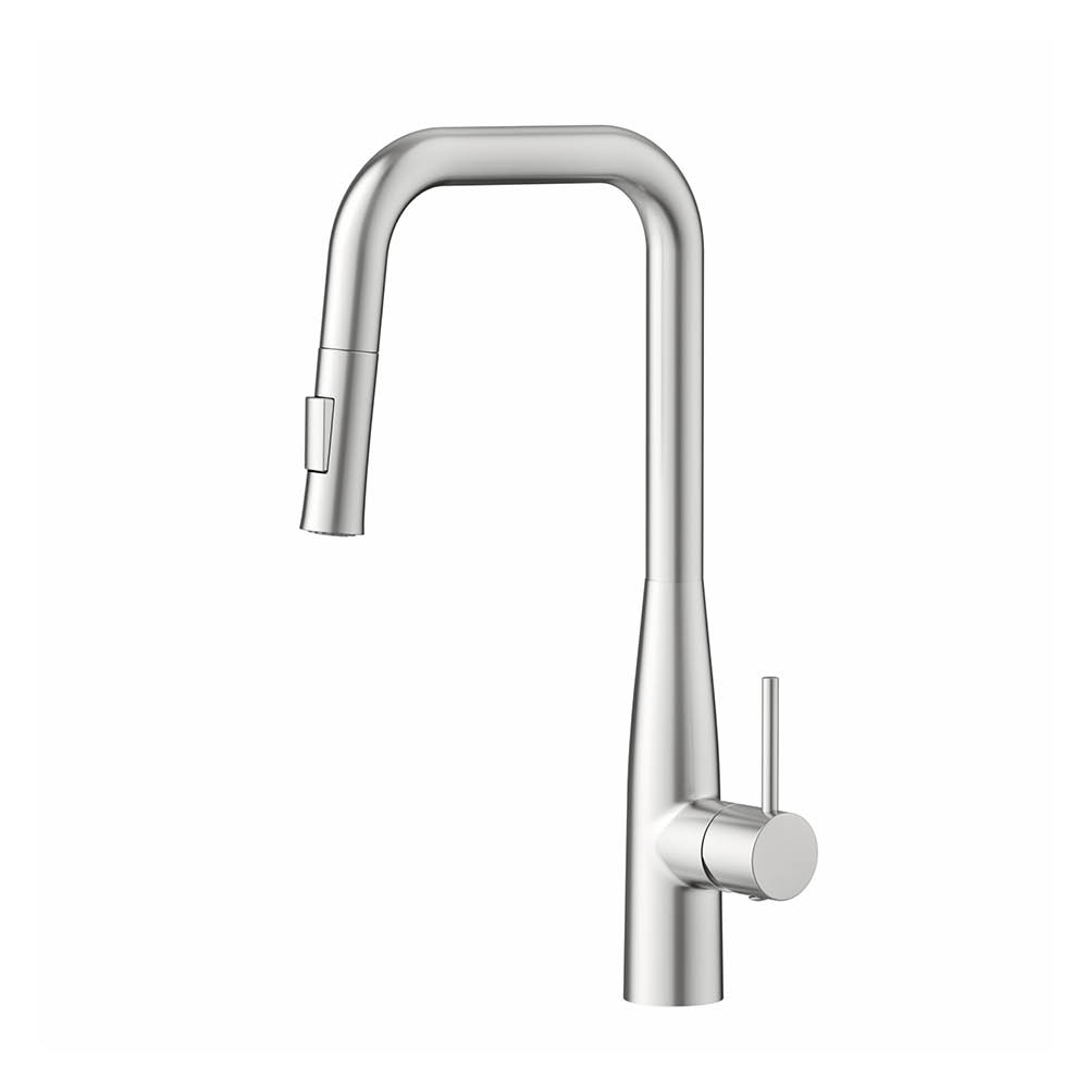 Robinet de cuisine à levier unique en nickel brossé lisse — RUBICER