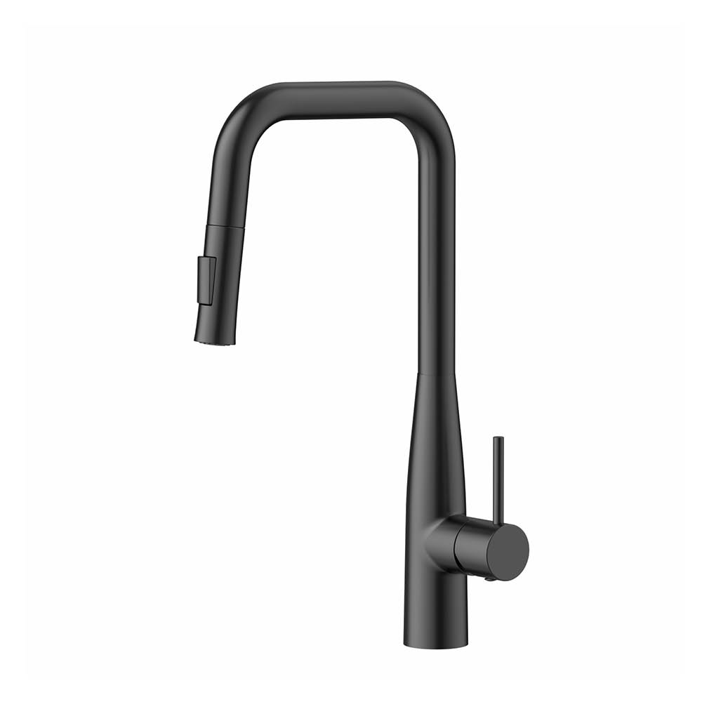 Mitigeur monocommande de cuisine noir mat lisse — RUBICER