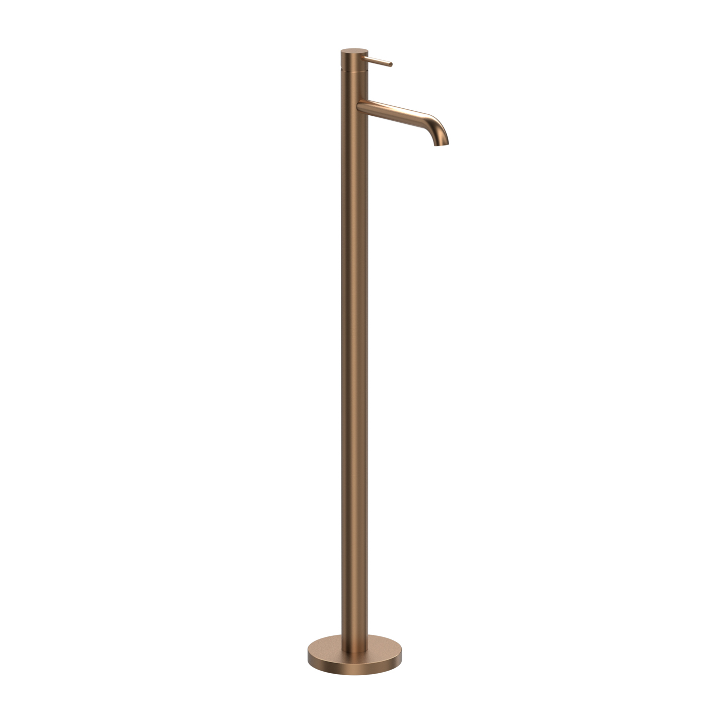Robinet mitigeur monocommande pour lavabo sur pied, finition or rose brossé. — RUBICER