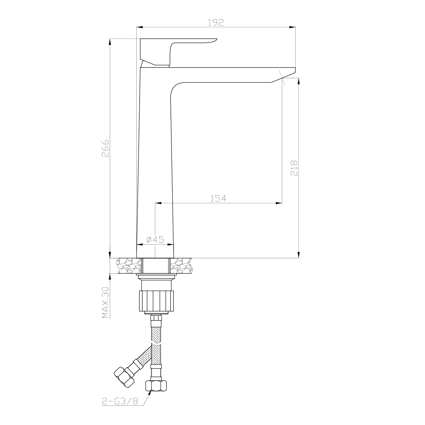 Lavabo haut monocommande DAMA chromé — RUBICER – Image 2