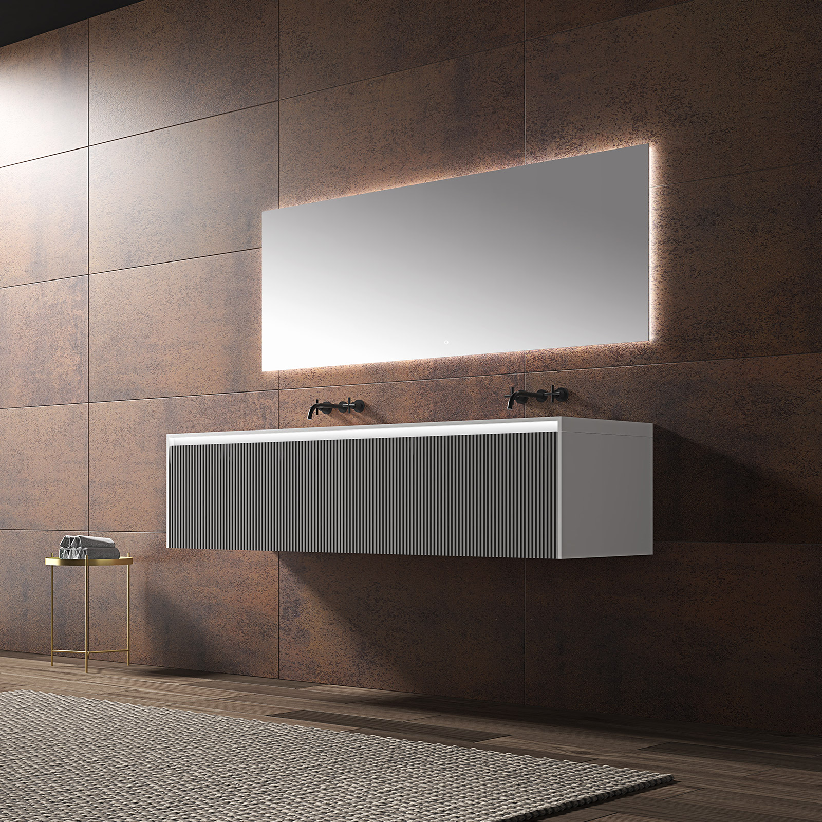 Meuble + Lavabo + Miroir VAST 1,40m — RUBICER
