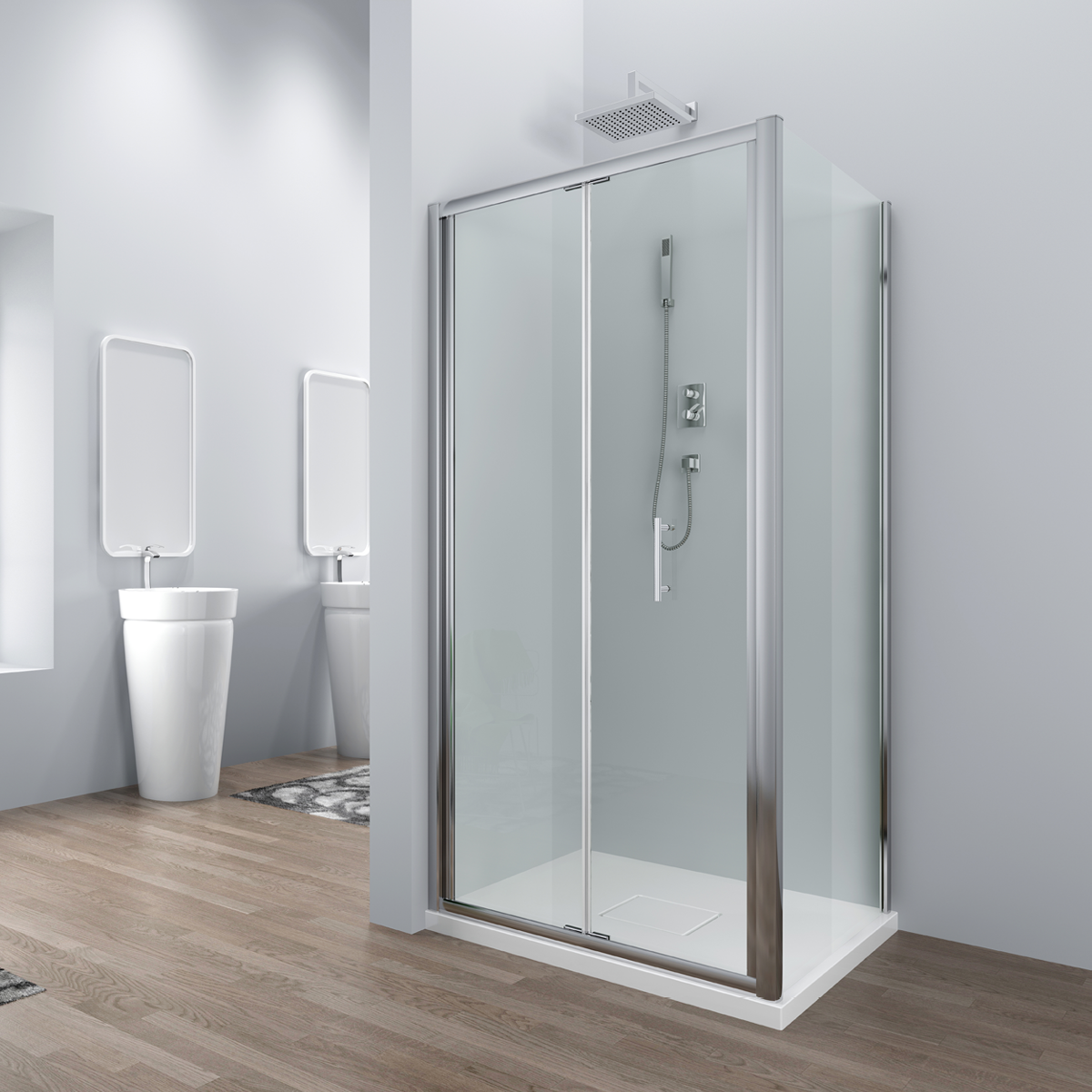 Paroi de douche à panneau latéral ZFold 90 cm — RUBICER